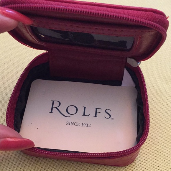 Rolfs leather zipper jewelry pouch VGUC/card slot - Picture 2 of 8